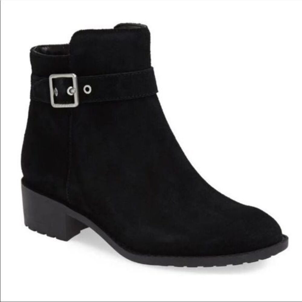 Cole Haan Grande OS Waterproof Indiana Suede Ankle Booties Black 6 1/2 6.5
